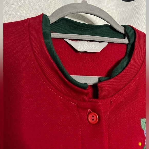 Vintage Blair Red and Yellow Birdhouse Cardigan Sweater XXL - Picture 4 of 9